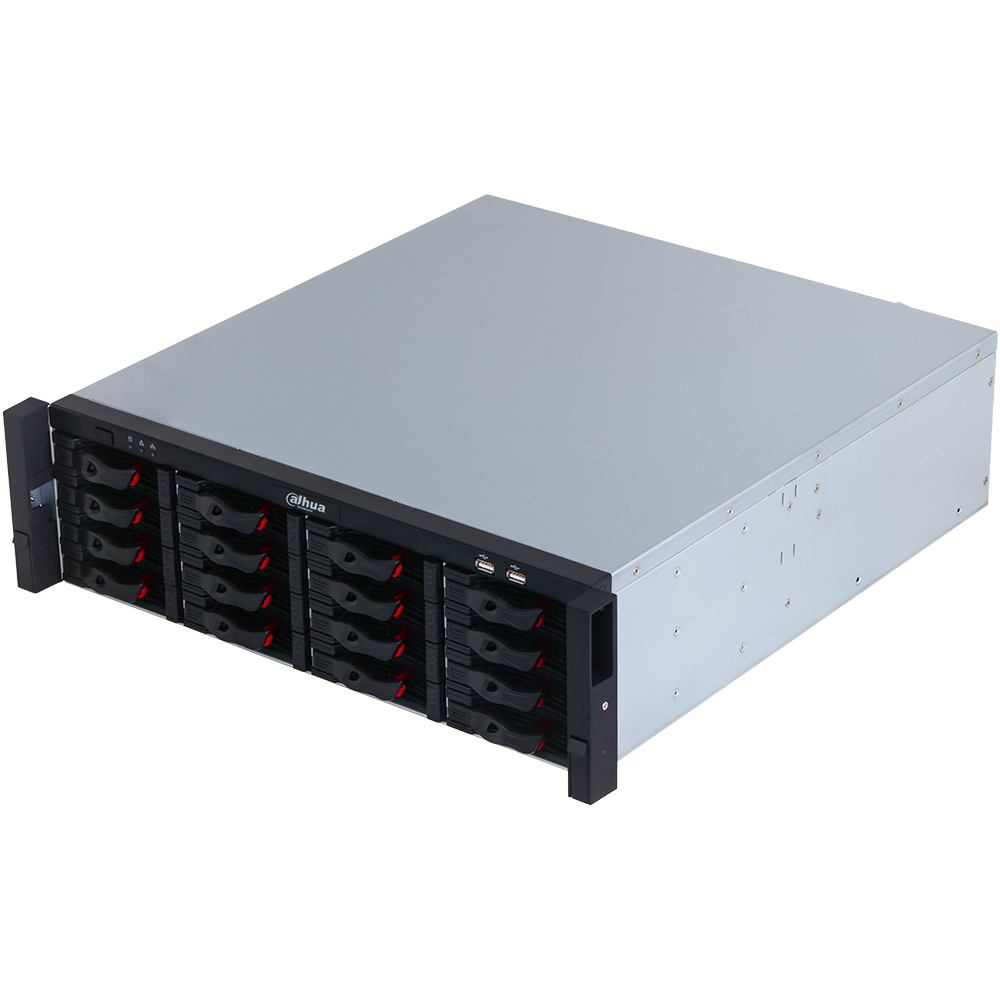 IP-Rekorder, 128 Kanäle, 16x SATA à 20 TB, 3U, schwarz