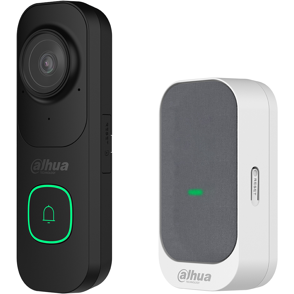 WLAN-Türklingel-Kit, integr. 4MP Kamera, Funkgong, IR 10 m, IP65, grau