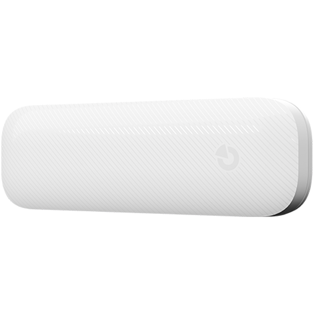 Funk-Wassermelder 868,1 MHz, IP65, weißes Gehäuse, schräge Frontansicht