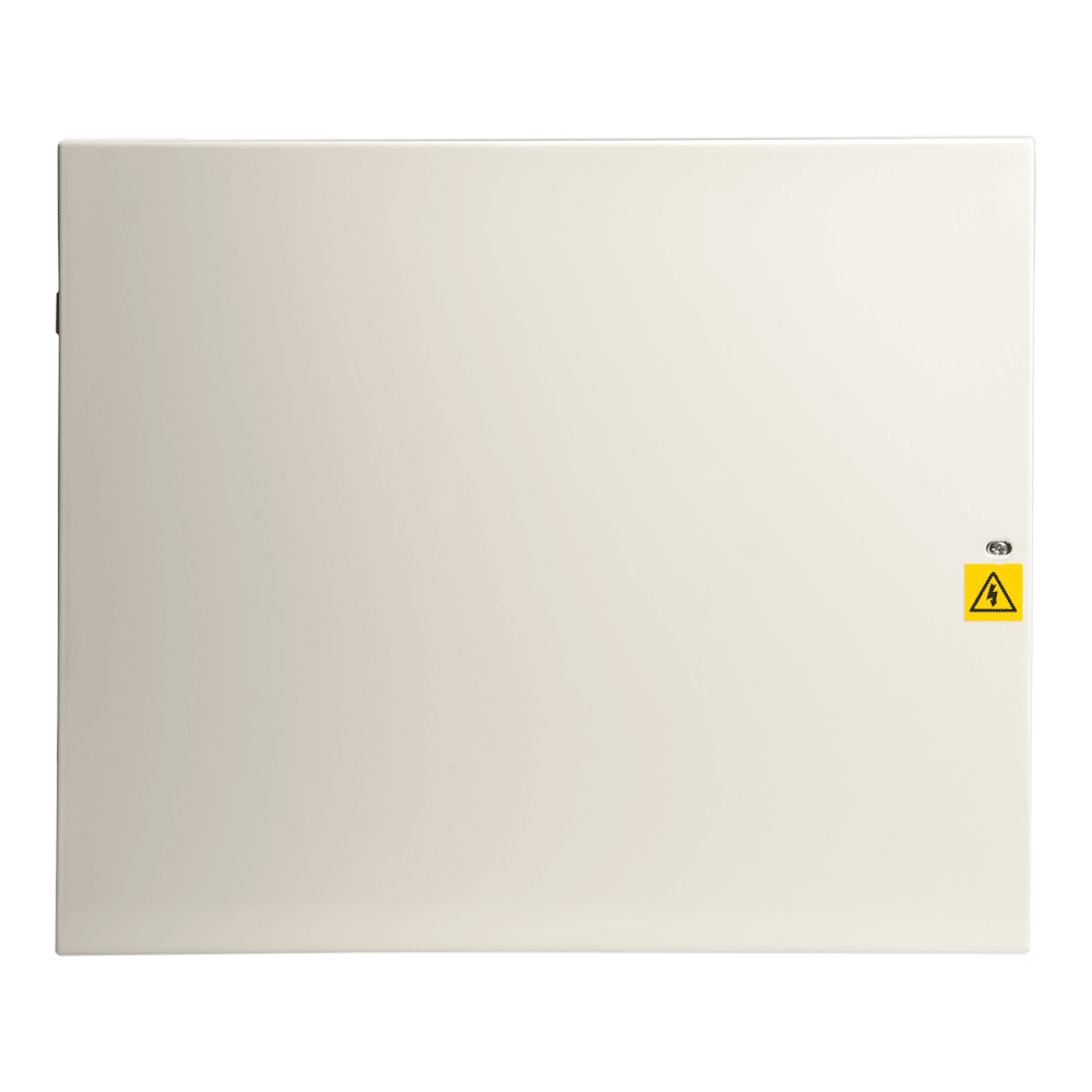 12V Netzteil mit 1,5 A im Metallgehäuse nach EN50131 Grad 3, Frontansicht