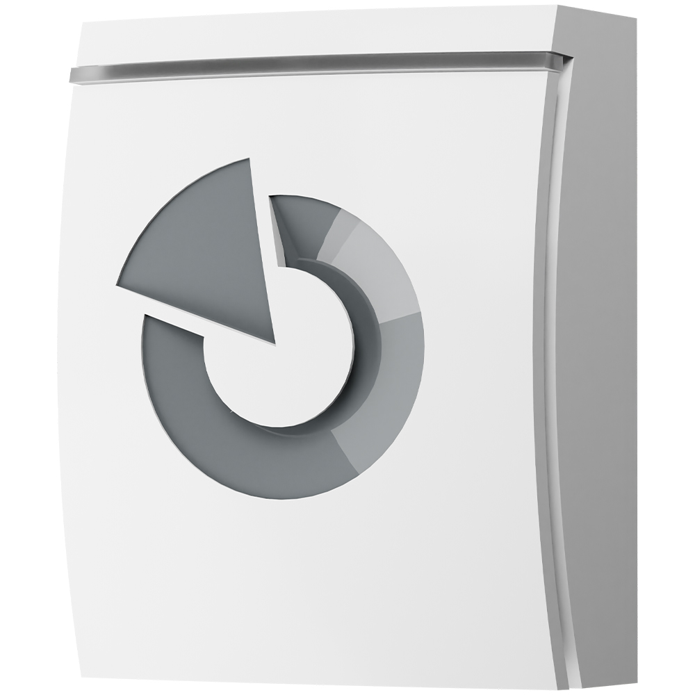 Jablotron Innensirene für Steckdose, Vorderseite mit Logo und LED-Anzeige