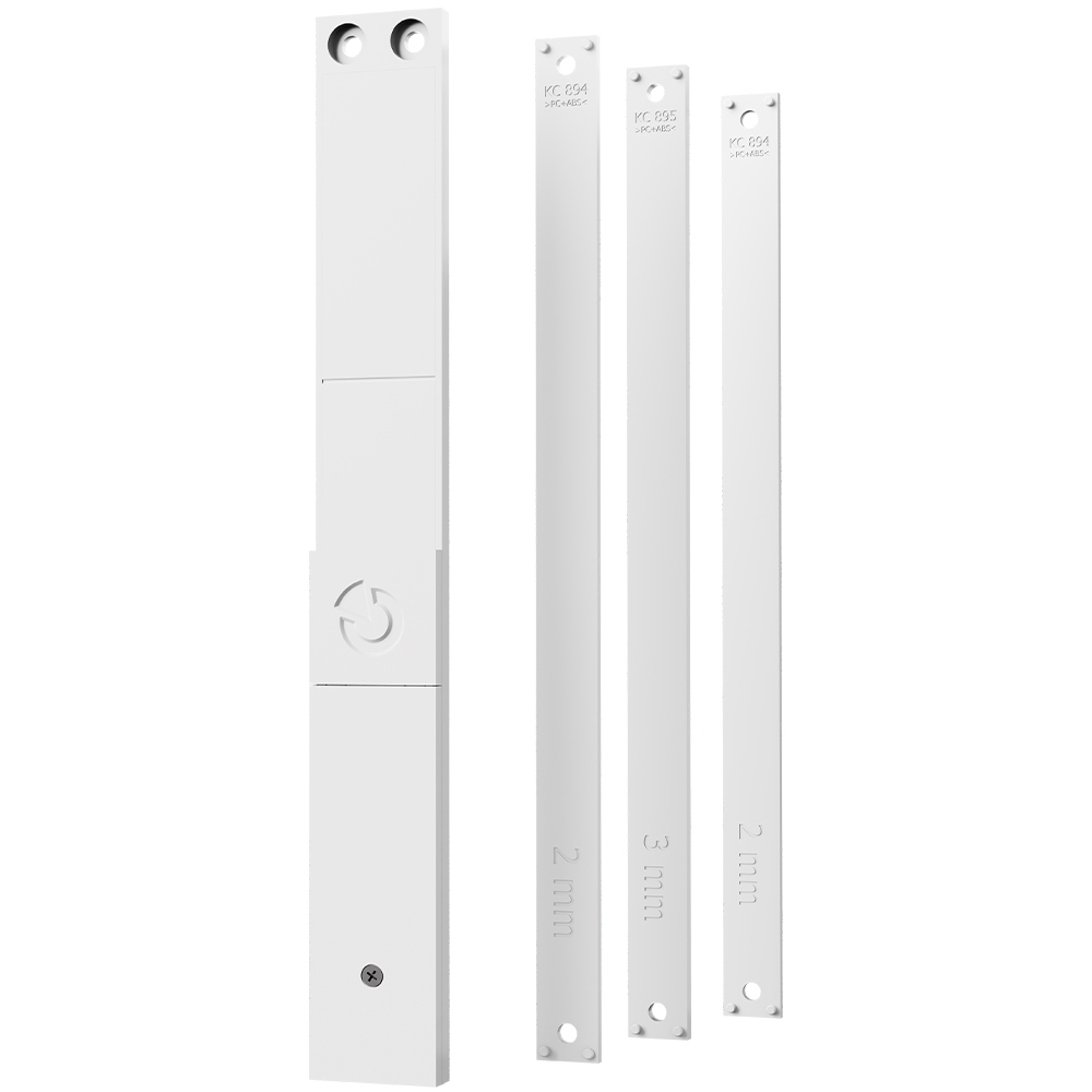 Jablotron Funk-Einbaumagnetkontakt 868,1 MHz, verdeckt montierbar, Grad 2, weiß, Vorderseite und rückseite