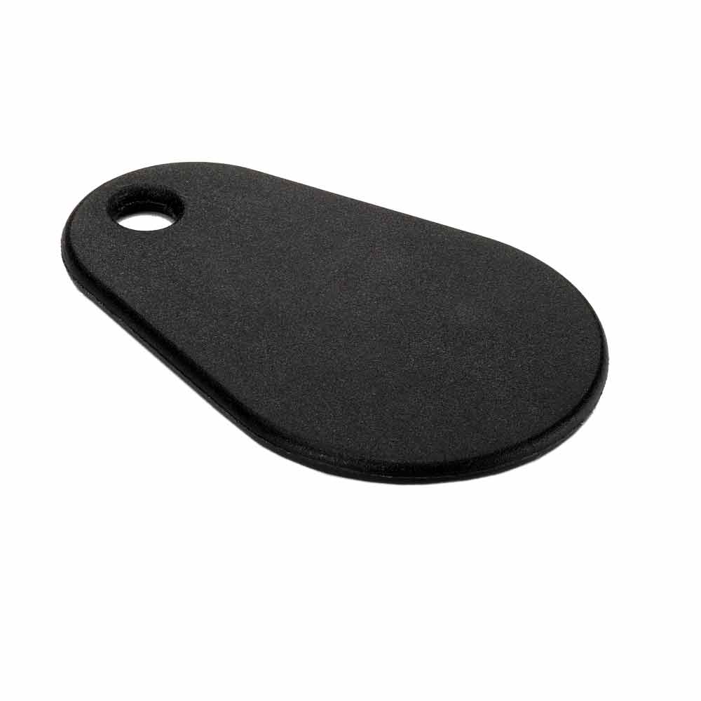 Aritech Secure ATS Schlüsselanhänger, schwarzer RFID-Keyfob mit Loch für Schlüsselring, Vorderansicht