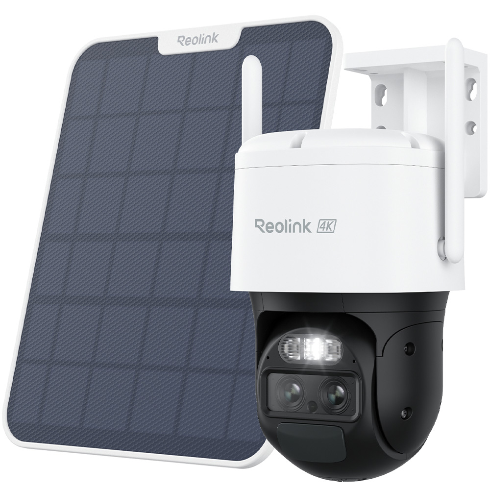 4G IP-PTZ-Dome-Kamera, 8 MP, 2,8/8 mm, IR 30 m, mit Solarpanel, inkl. Akku 5,1 Ah, IP65, NDAA, weiß