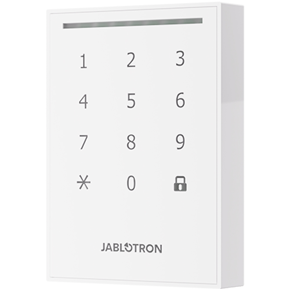 Jablotron BUS-Codetastatur mit RFID- und MIFARE-Leser, Outdoor, weiß