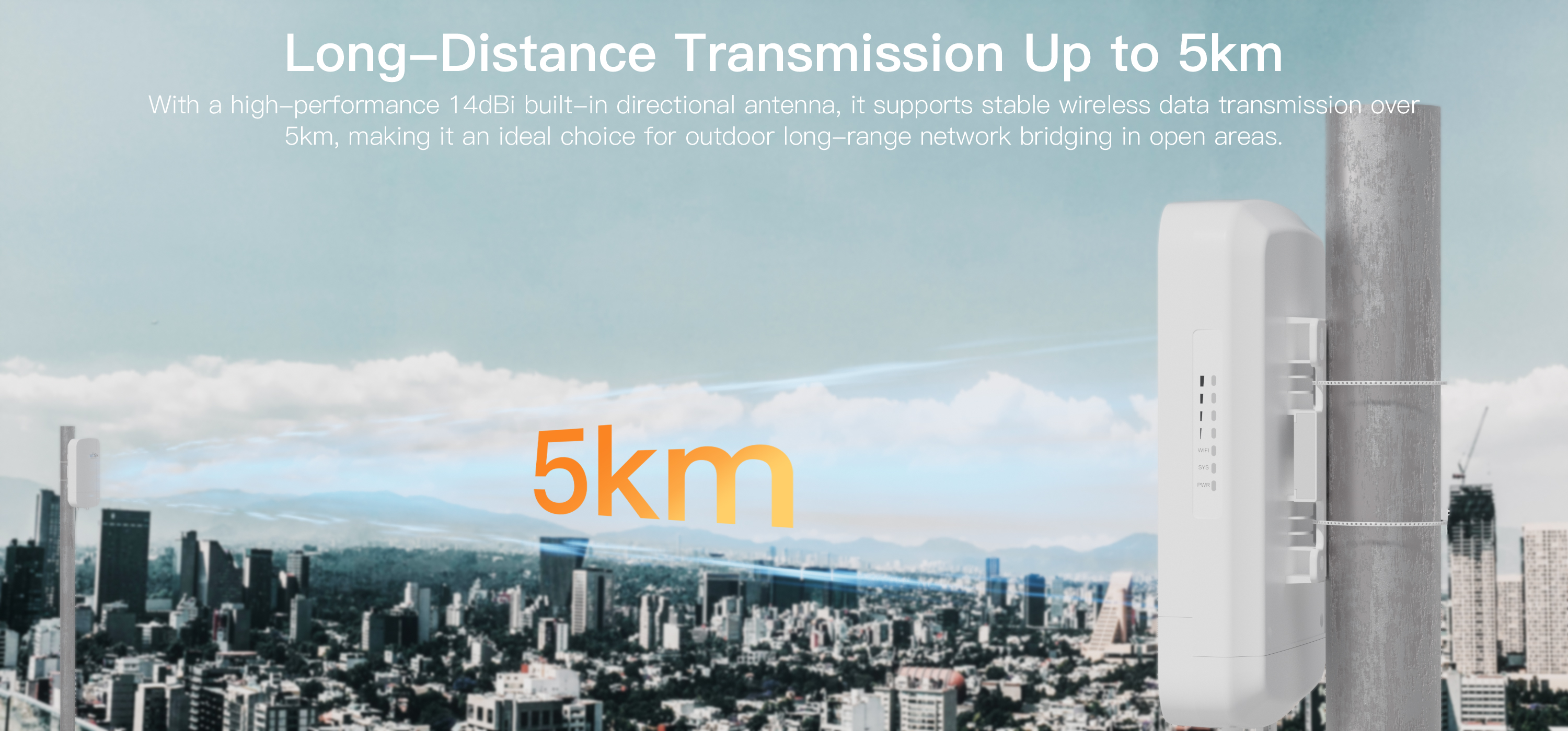 5km, outdoor, antenna, wifi, router