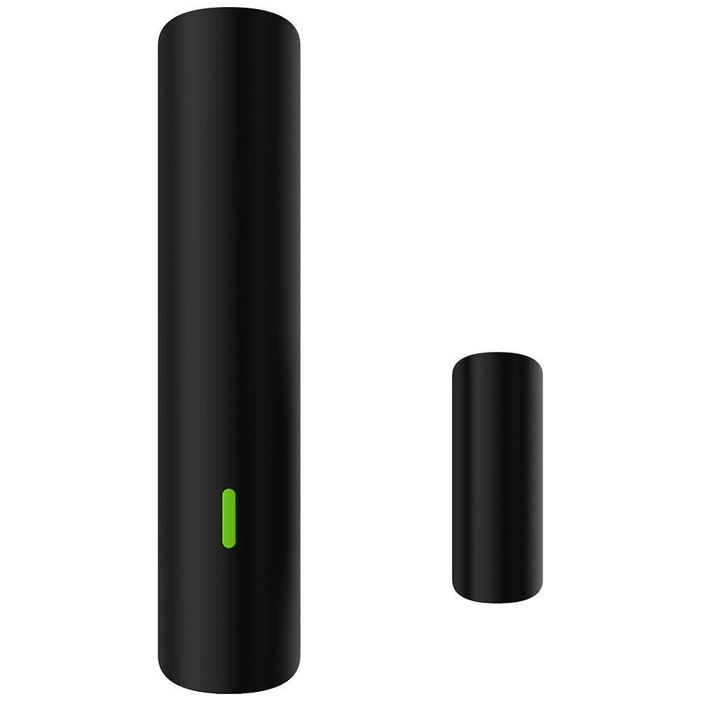 E-Zigaretten-Stick, Vaping Gerät, Schwarz, Raucherzeuger, Kapsel/Pod optional, black cylindrical, grüner Indikator, Vakuumdichtung, stainless (S)