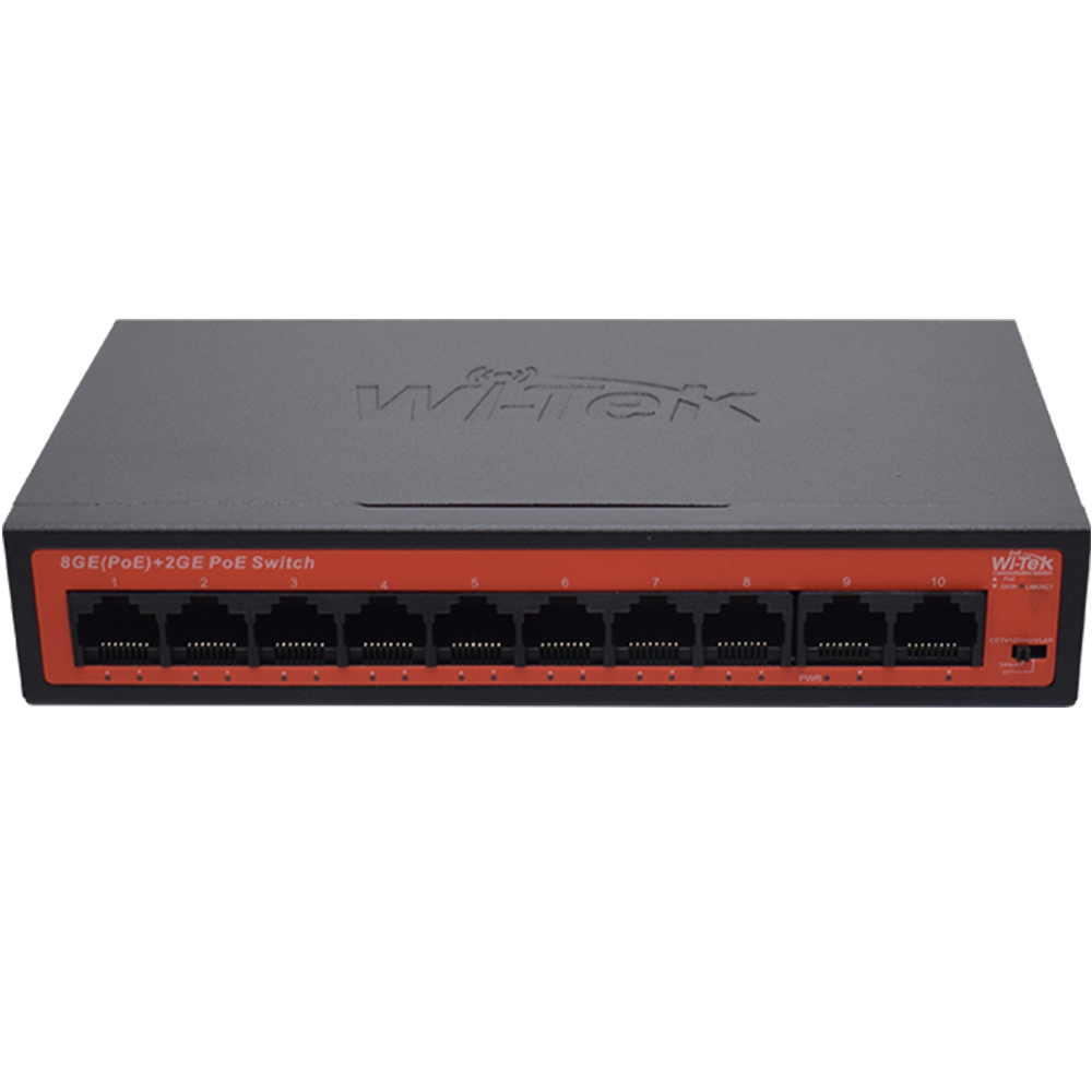 Witek PoE-Switch, 10 Ports, 8 Ports PoE, 250 m, Desktop-3