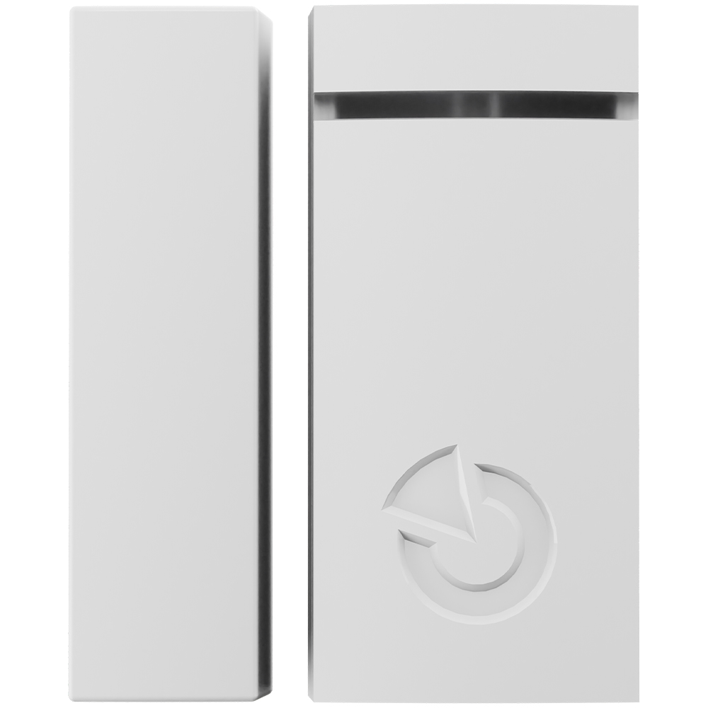 Jablotron BUS-Magnetkontakt weiß, Sensor und Magnet nebeneinander, Frontansicht