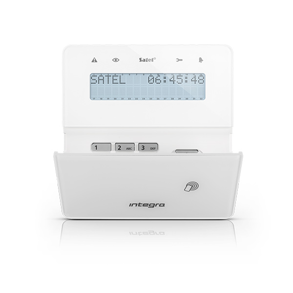 Satel Integra Bedienteil mit Leser, weiß, INT-KLFR-W-1