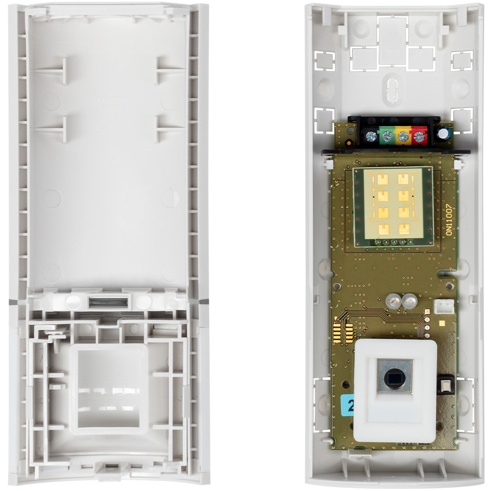 Jablotron BUS PIR/MW-Bewegungsmelder, weiße Linse, 12m/90°, geöffnet, weiß