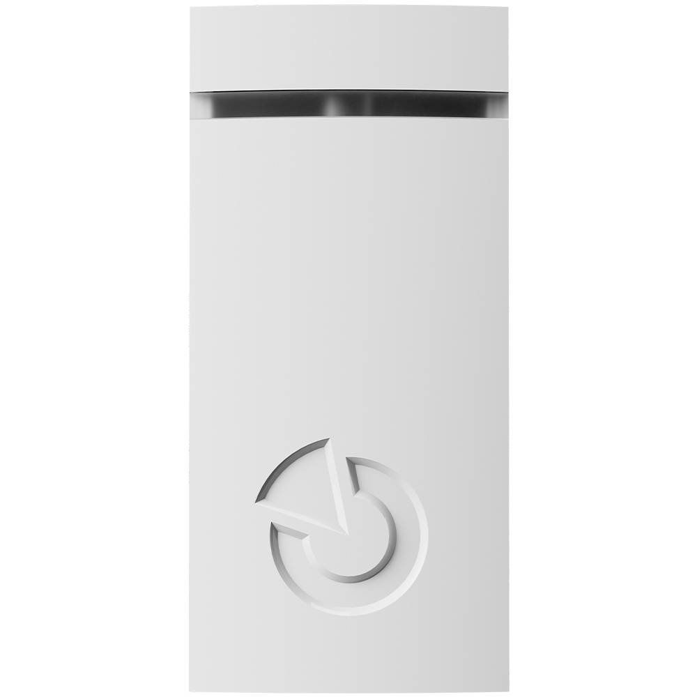 Jablotron BUS-Temperaturmelder mit LED-Statusanzeige, weißes Gehäuse, Frontansicht