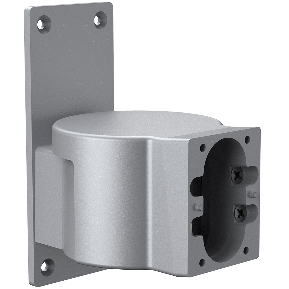 Dahua Halterung für Bewegungsmelder mit Kamera aus Aluminium, silberfarben, schräge Ansicht nach rechts zur stabilen Wandmontage