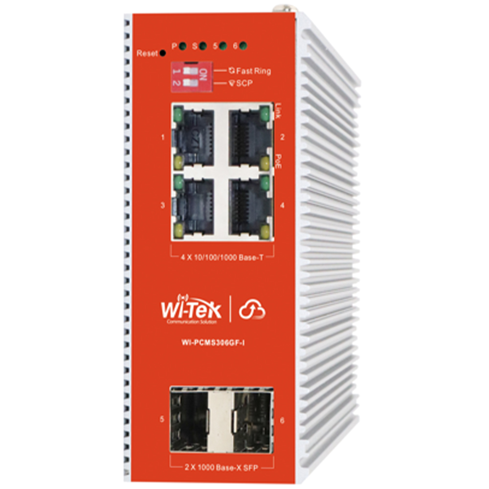 PoE-Switch, 6 Ports, 4 Ports PoE, 2 Ports SFP, cloud managed, Desktop, DIN-Schiene