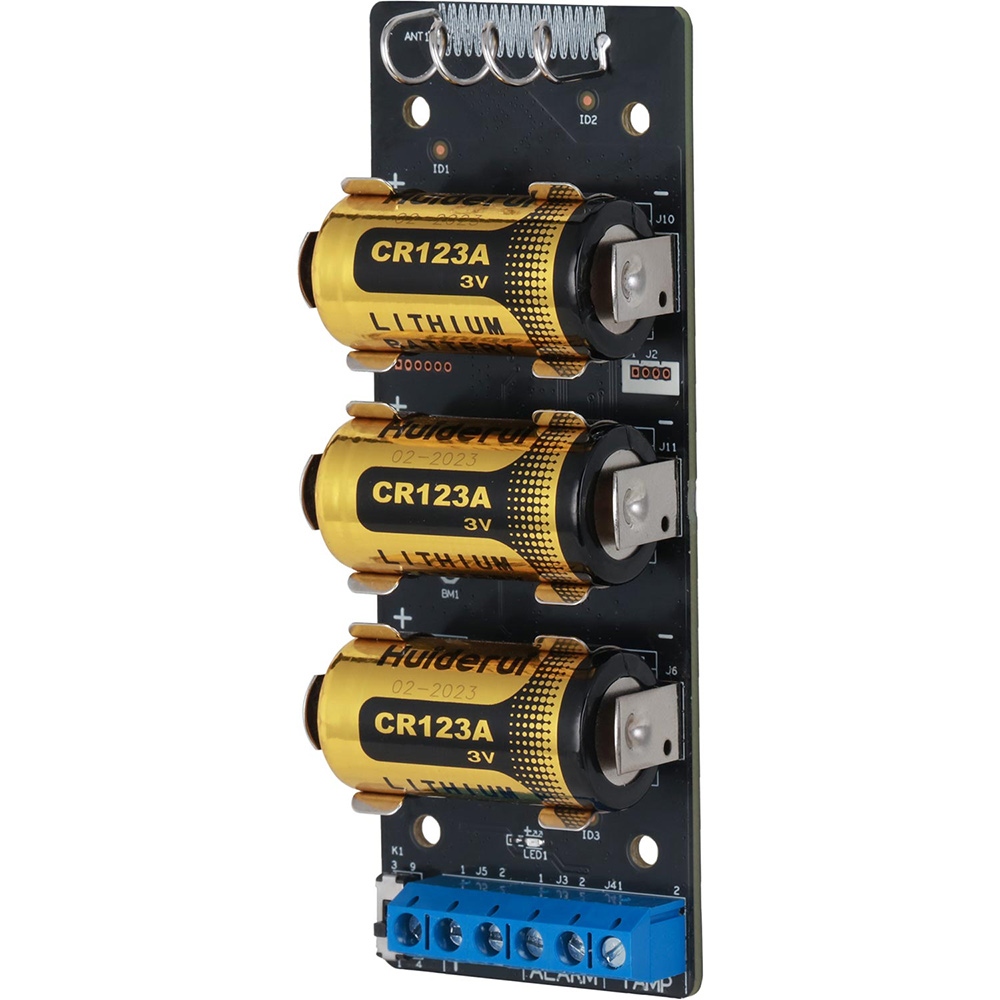 Dahua Funk-Eingangserweiterung mit 2 Eingängen, Grad 2, Seitenansicht mit Leiterplatte und Montagebohrungen