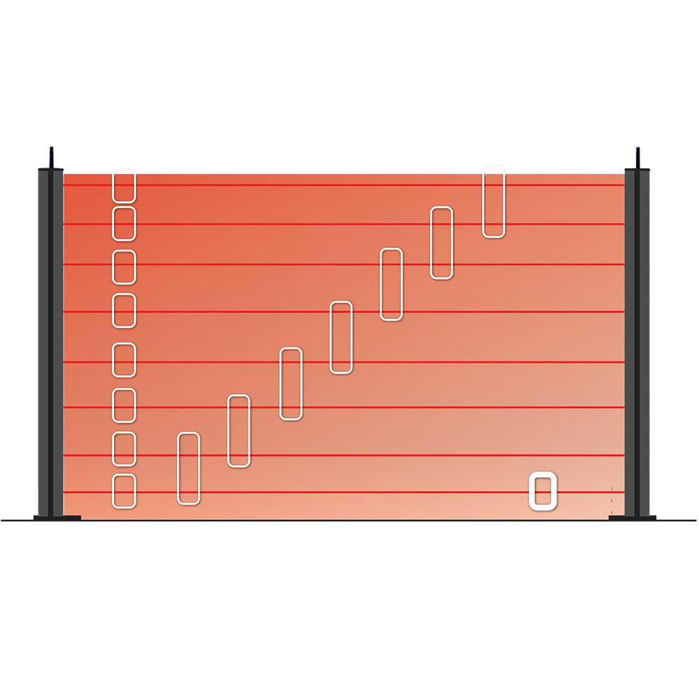 Aritech Lichtschrankenpaar, 100 m Reichweite, IP44, schwarz, Infrarot-Schutzfeld, Frontansicht