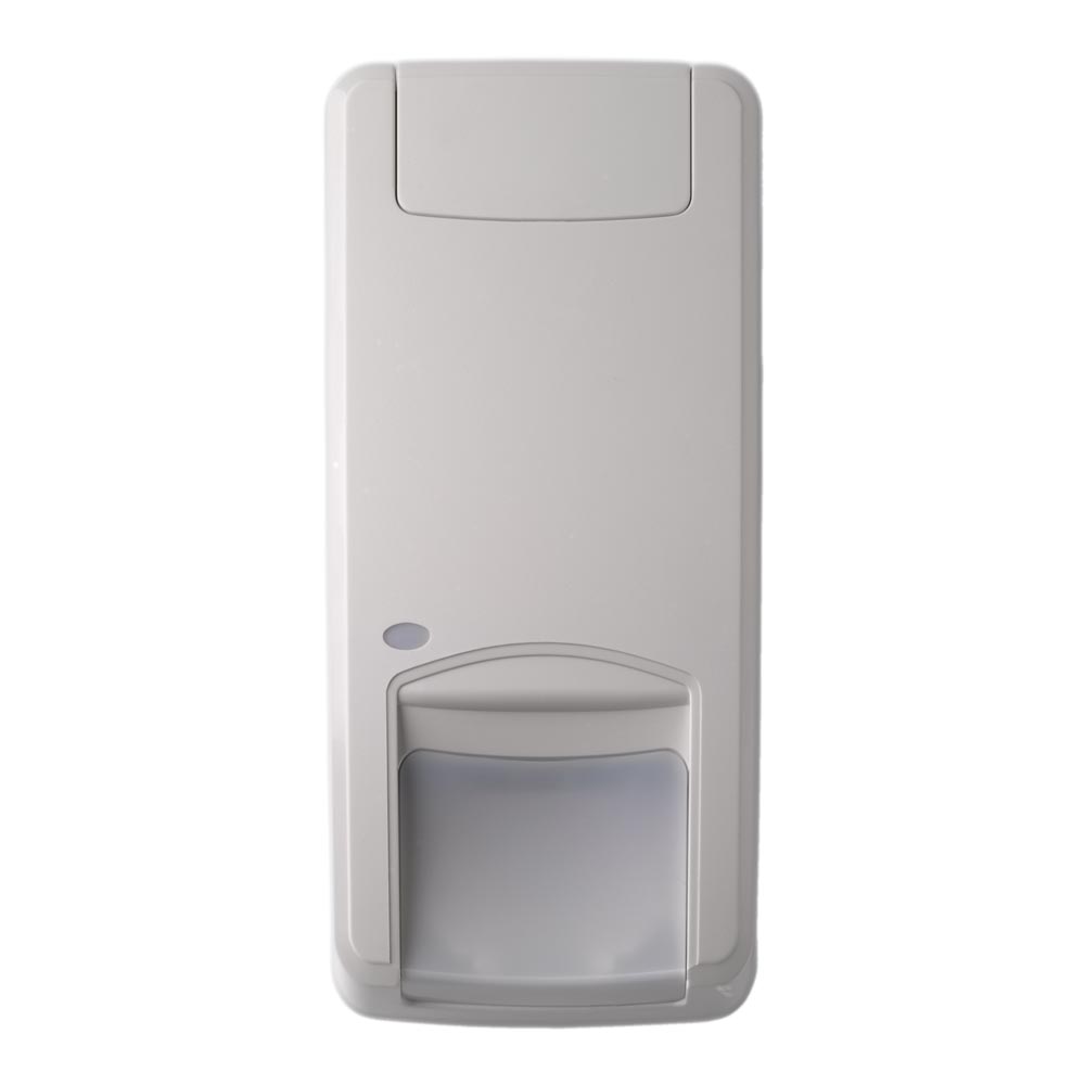 Frontansicht des weißen Aritech Dual-Bewegungsmelders mit 12 m Reichweite