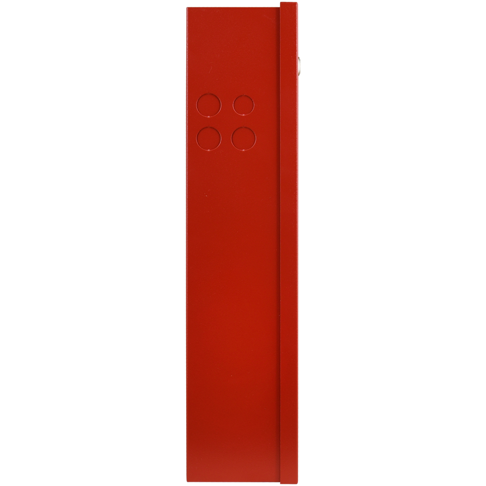 rot braune box, Metallbox, rechteckig, vier punkte, manuelle Drucktasten
