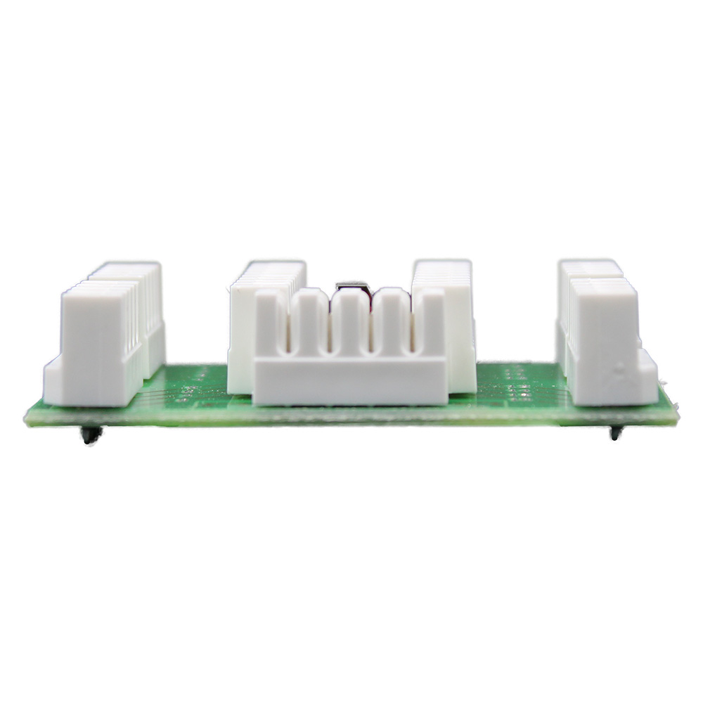 Seitenansicht der 16-poligen Platine für Verteiler LD10 oder LD20 mit Anschlussklemmen