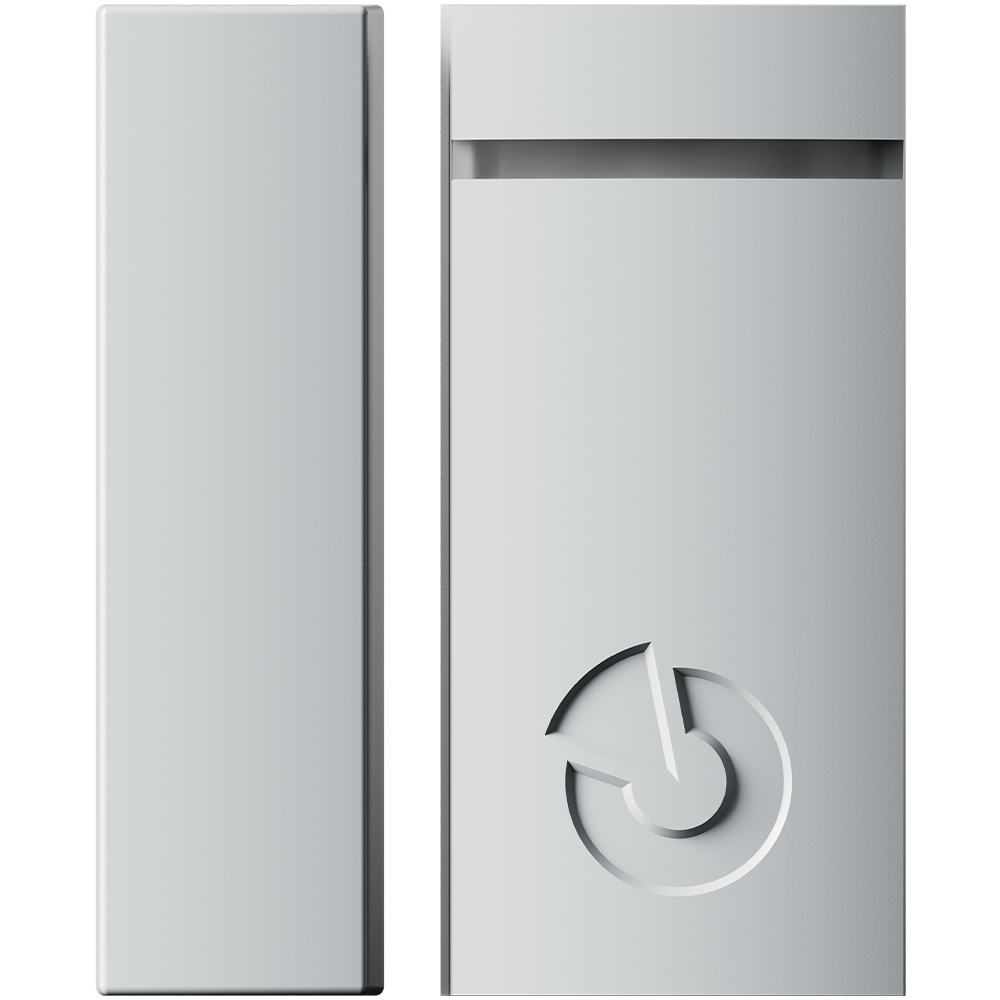 Funk-Magnetkontakt 868,1 MHz, Grad 2, grau, Sensor und Magnet, Frontansicht