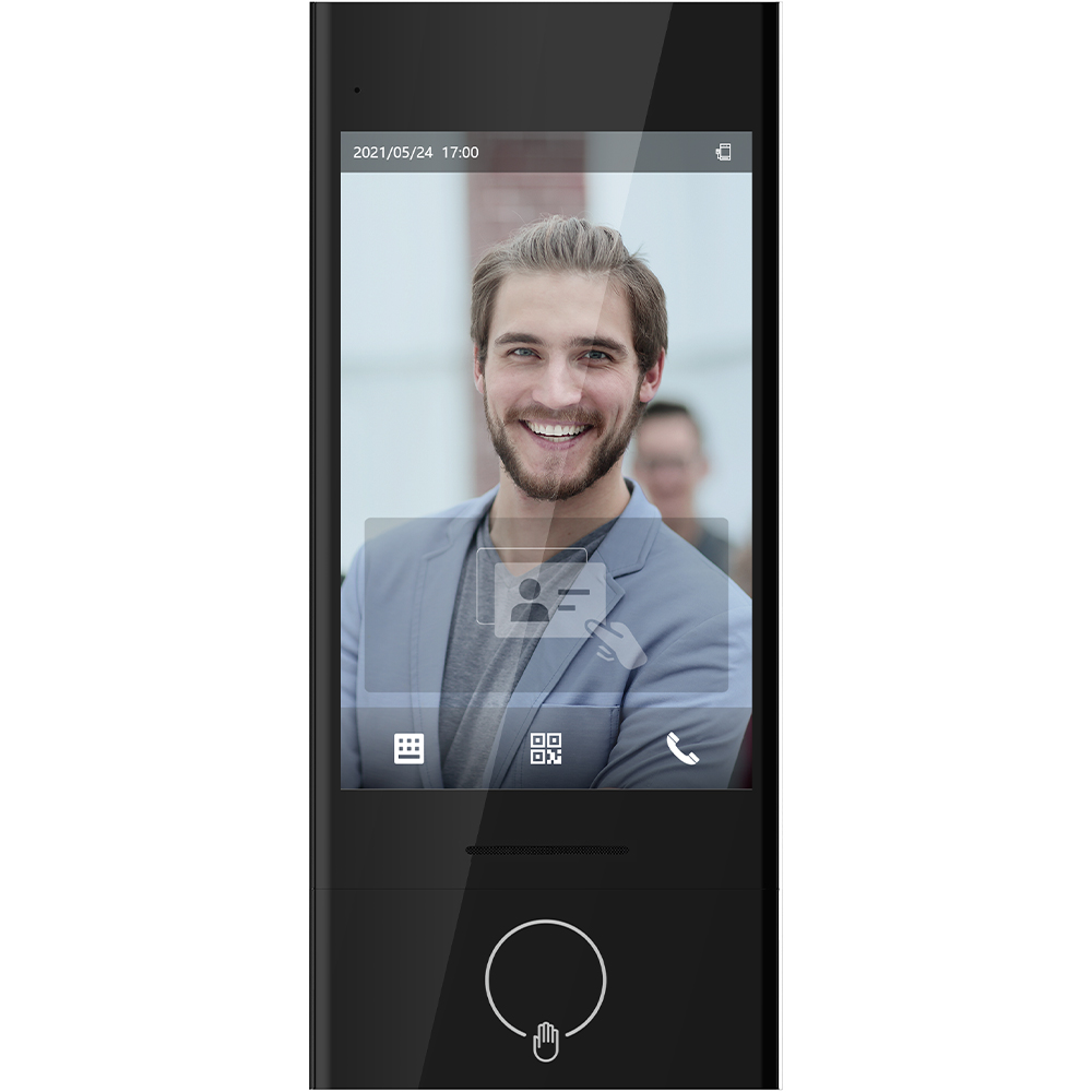 IP-WLAN-Zutrittsmodul mit Gesichtserkennung, Kartenleser und Handvenenerkennung, 8“ LCD-Touch-Screen, 2 MP, 13,56 MHz, IP65, schwarz