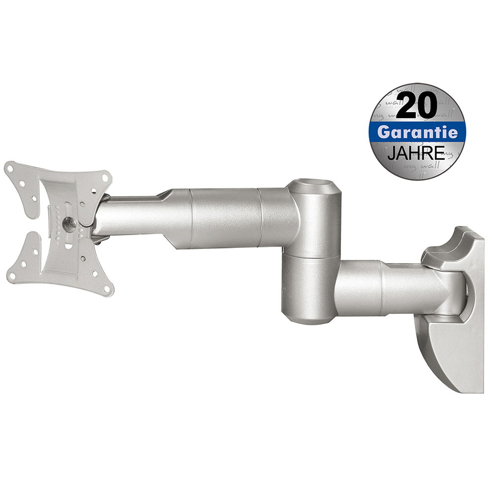monitor-arm, articulating-arm, wandhalterung, silber, gasfederarm