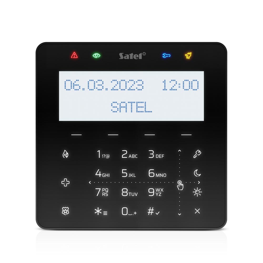 Satel Bedienteil schwarz mit Display, Touch-Tastatur mit Mifare-Leser-3