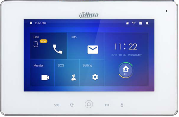 Dahua Touch-Screen-Monitor 7", WLAN, weiß,  DHI-VTH5221DW-S2